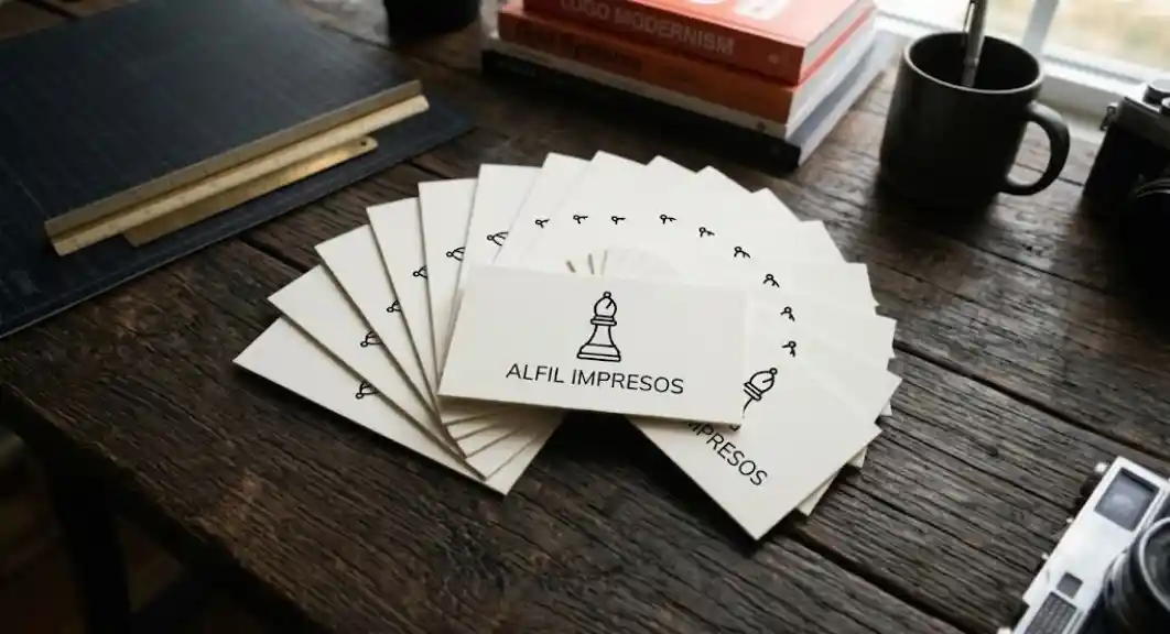 Tarjetas personales minimalistas impresas en papel Chambril de alta calidad